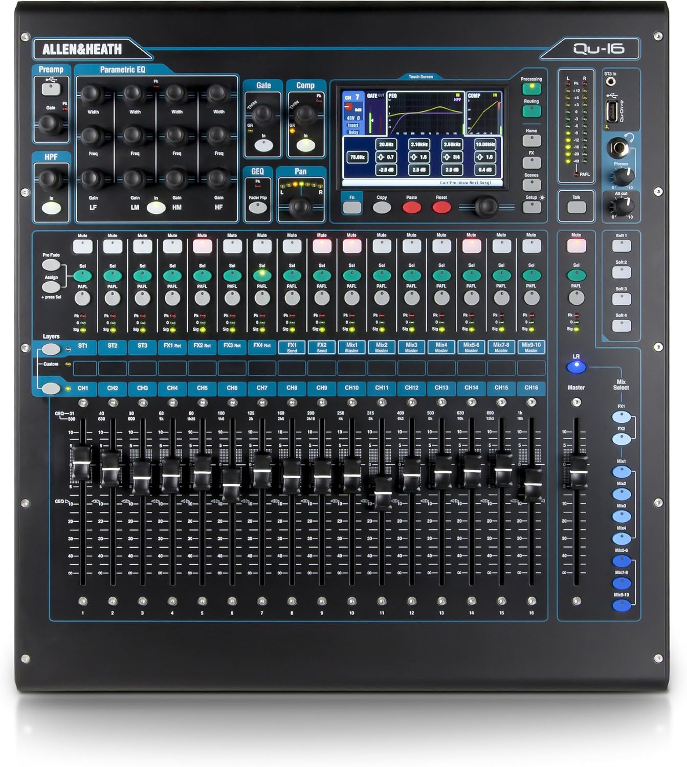 Allen & Heath Qu-16 Rack Mountable Digital Mixer for Live, Studio and Installation