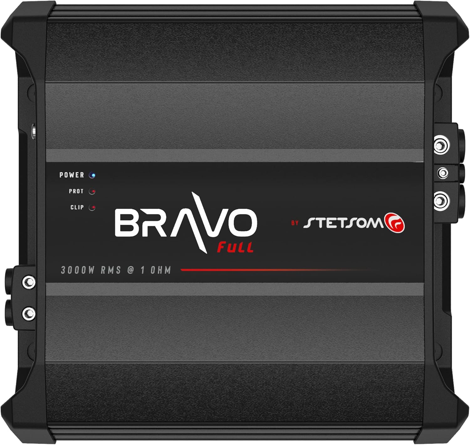 Stetsom Bravo Full 3000 1 Ohm Mono Car Amplifier, 3000.1 3K Watts RMS, 1Ω Stable Car Audio, HD Sound Quality, 3000x1, Crossover & Bass Boost, Car Stereo Speaker Subwoofer MD, Smart Coolers