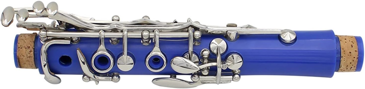 17-Key Clarinet Bb Tone Sky Blue Bakelite Tenor Clarinet with Cleaning Cloth Case Gloves Reeds Woodwind Instrument Accessories Professional Clarinet