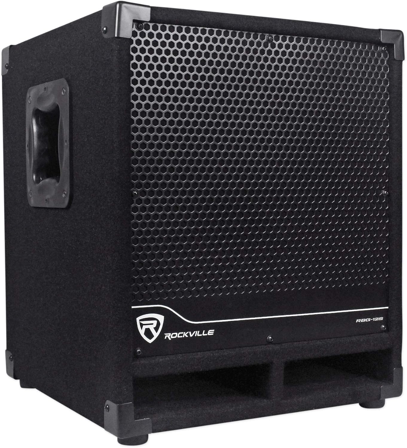 Rockville Bundle: (2) Rockville SPGN124 Speaker Cabinet Bundle with RBG12S Powered Subwoofer, (2) Tripod Speaker Stands, RPA70WBT V2 USB Karaoke Amp, (2) Banana Speaker Cable+RCA Cable (9 Items)