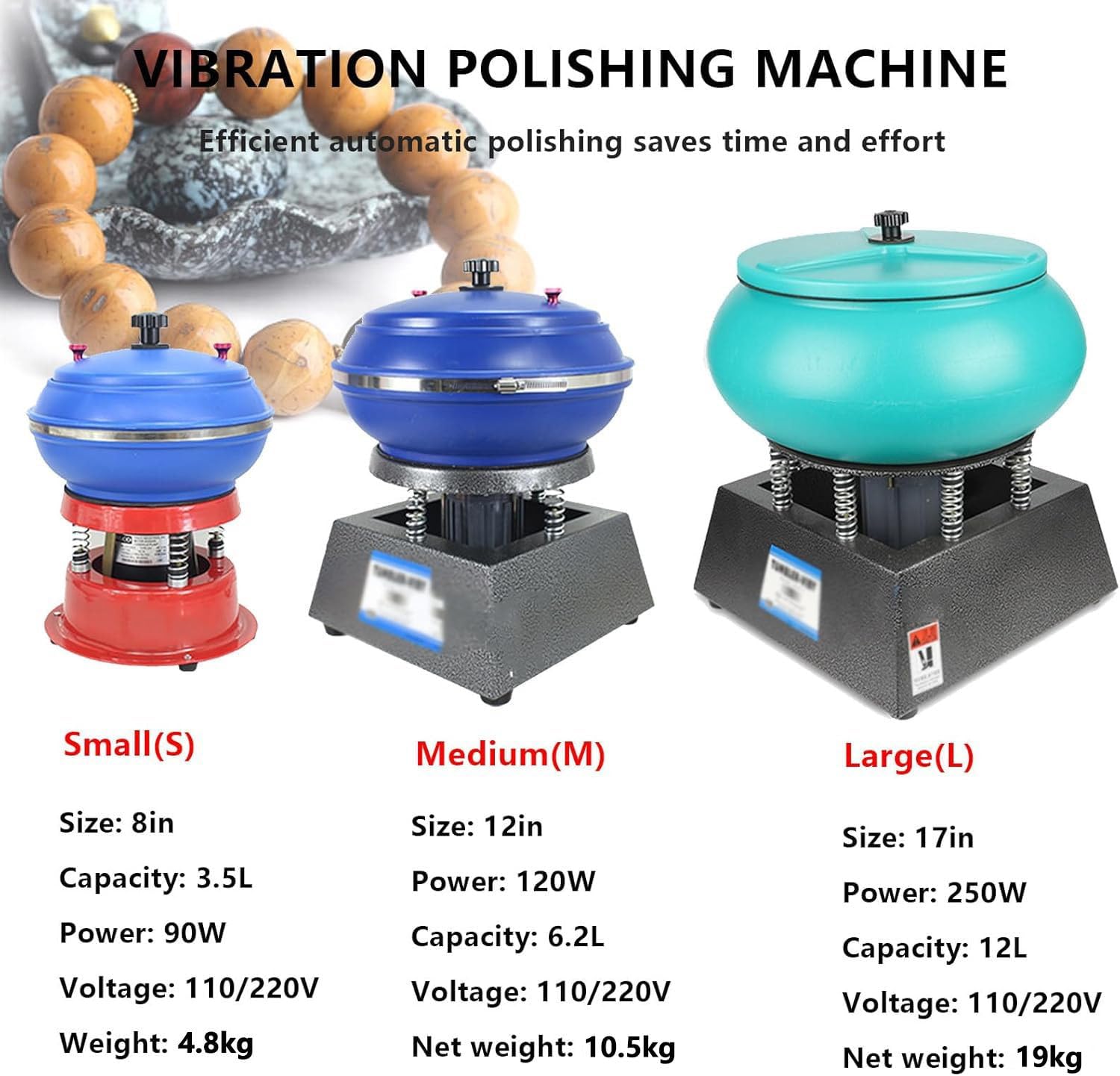 Polishing Machine, Vibrating Polishing Drum, Sleeve Polisher, Strong and Stable, High Load Capacity, Convenient Operation, for Grinding and Polishing Workpiece Surfaces, Jewelry Accessories,6.2L
