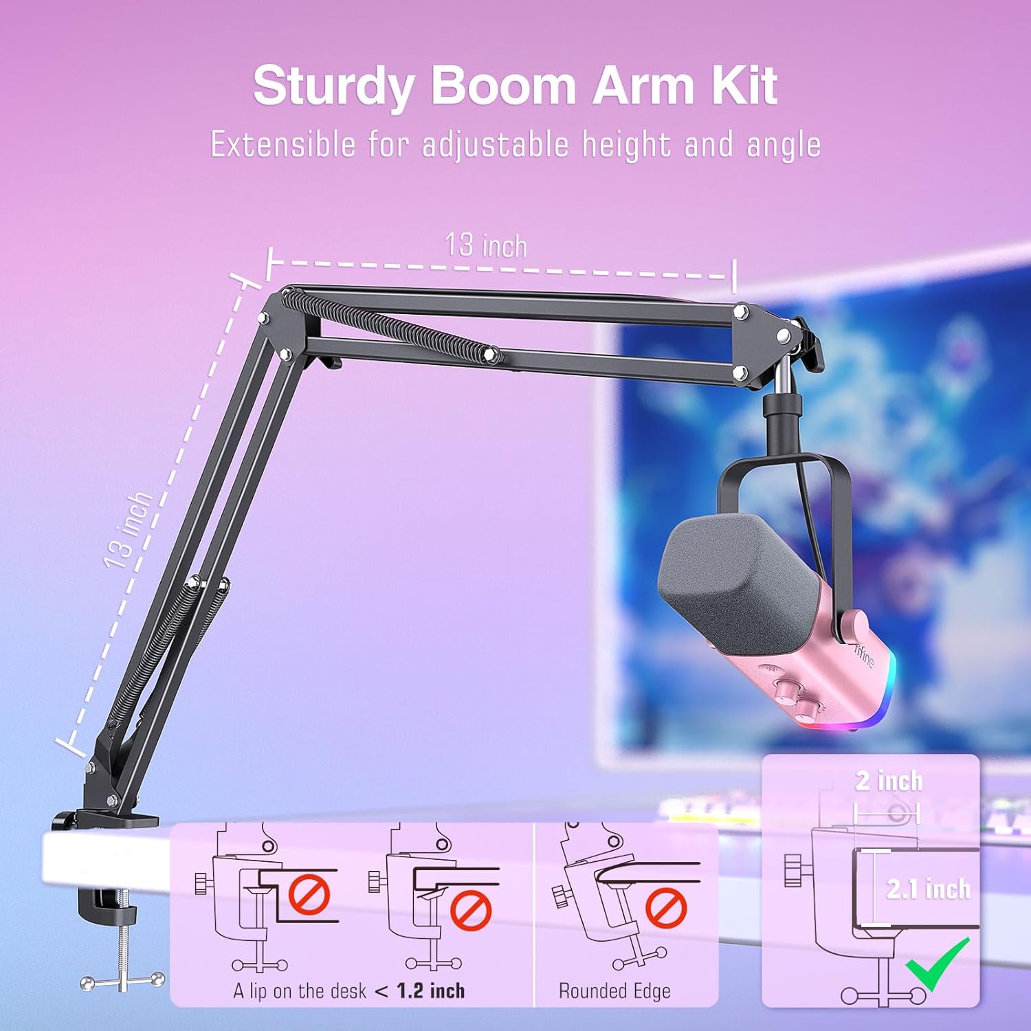 FIFINE Gaming Microphone and XLR Cable,PC Dynamic Mic Kit for Vocal,Microphone Audio Cable,Compatible with Mixer Audio Interface for Recording Podcast Streaming(AM8TP+L9)