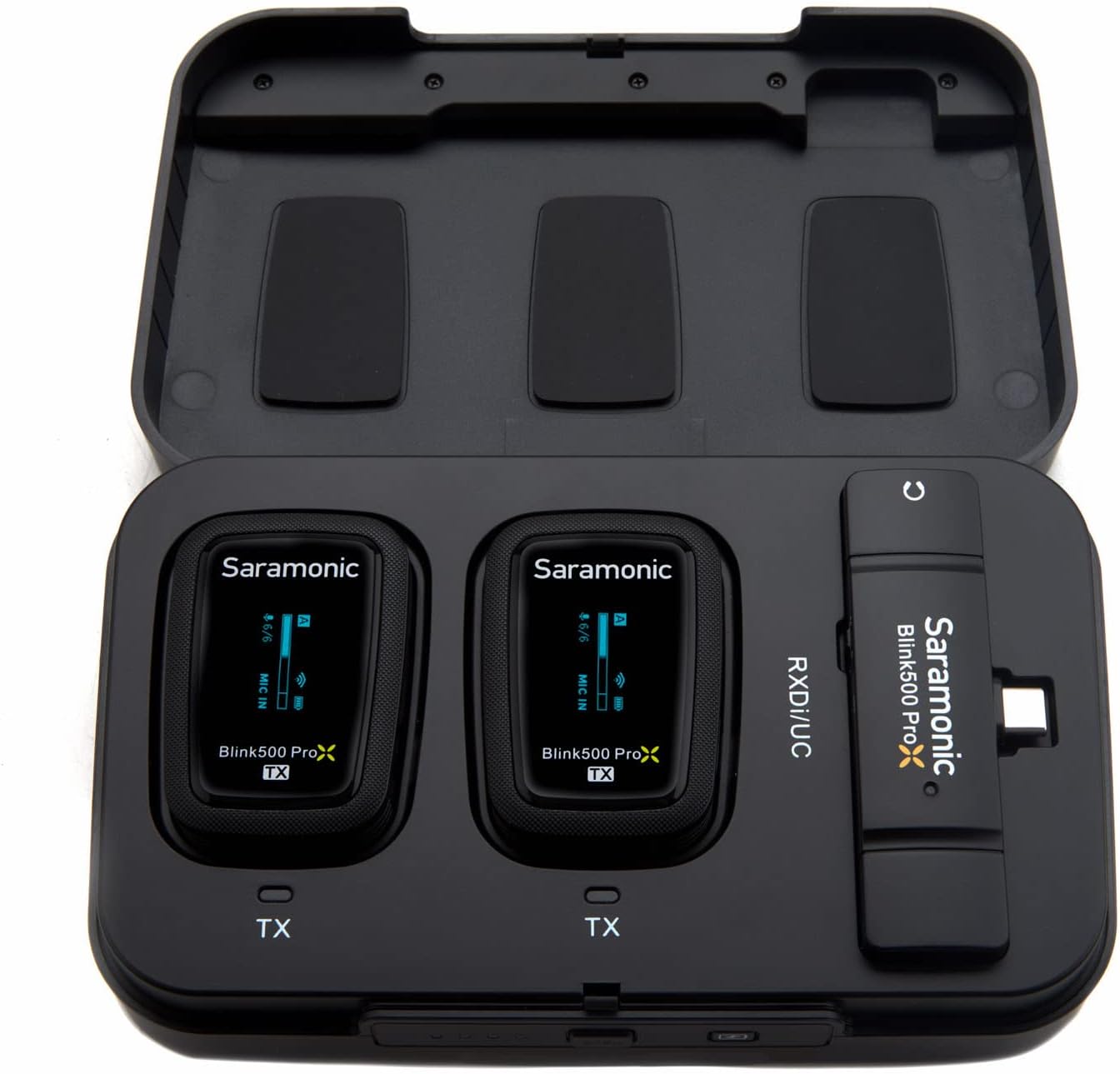 Saramonic Blink 500 Pro X B6 2-Person Wireless Mic System w/Lavaliers & USB-C Receiver for iPhone 15, Android, iPad, Mobile & Computers, Black