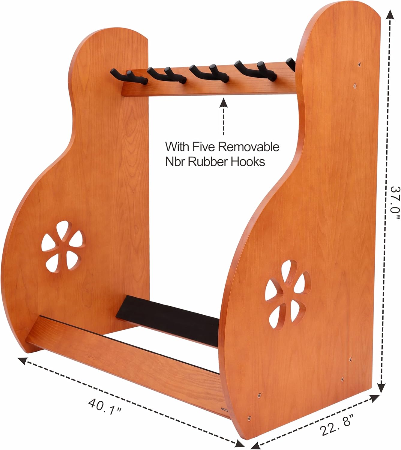 Nefelibata Multi-Purpose Guitar Stands 5 Wooden Guitar Rack Floor Stand for Guitars and Cases, Electric Guitars, Acoustic Guitars, Bass Guitars, Cellos - German Ash-Brown