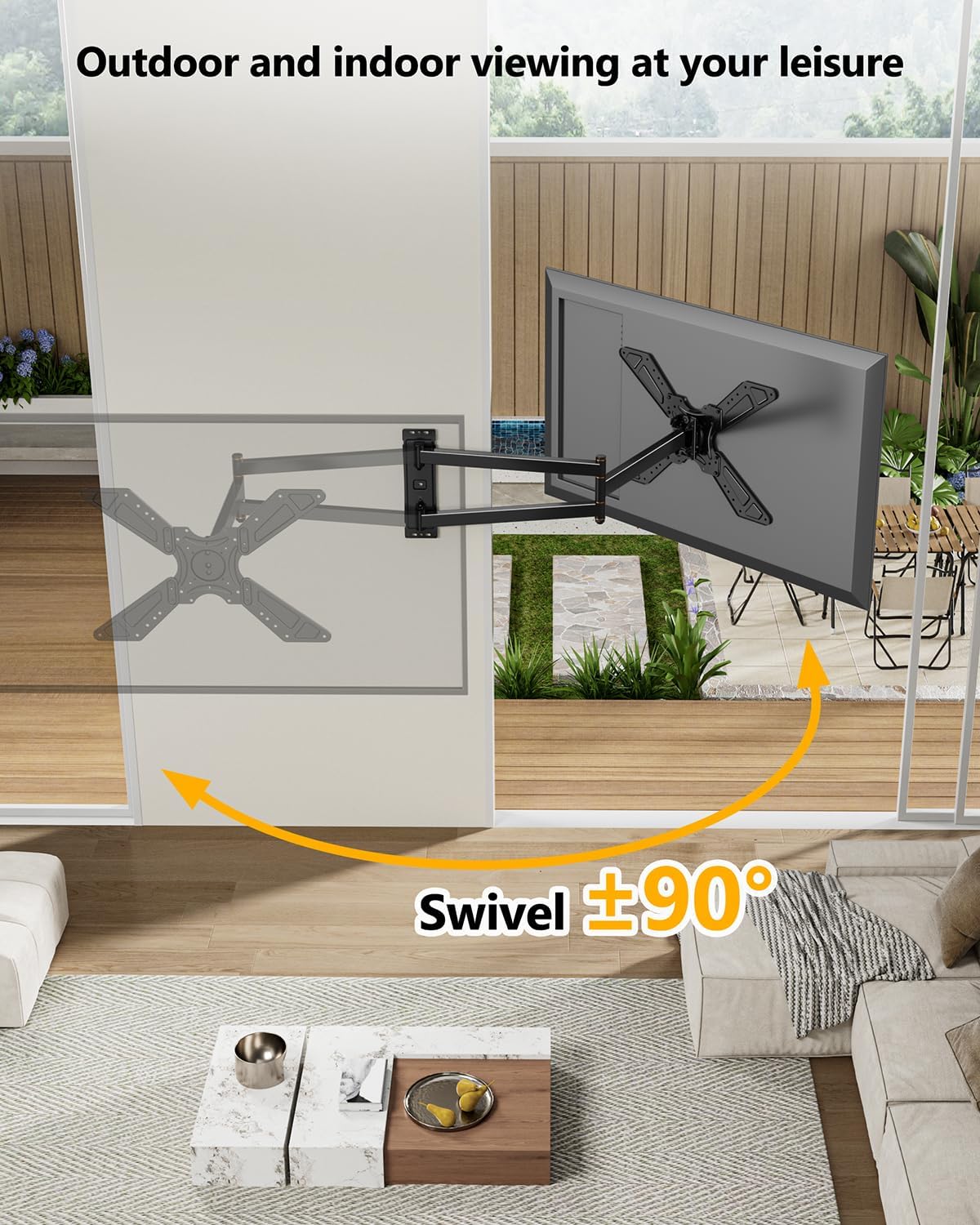 FORGING MOUNT Full Motion Corner TV Wall Mount for 32-75 Inch TVs Holds 110 lbs,33
