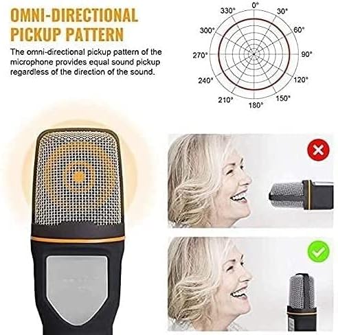 Recording Microphone 3.5mm Plug and Play PC Microphone, Broadcast Microphone with Desktop Tripod for Computer Desktop Laptop