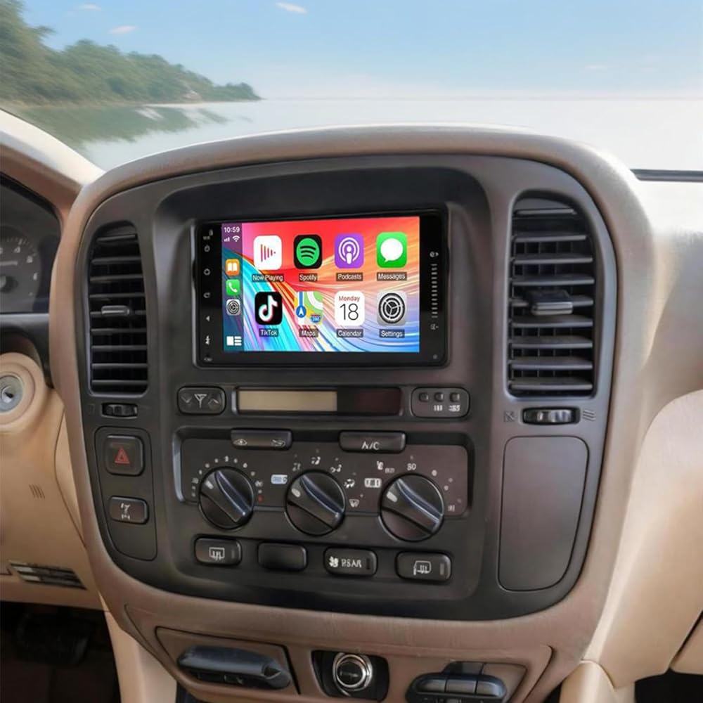 7 Inch Car Stereo for Toyota Land Cruiser 100 1998-2007,Android 13 Double Din Car Radio with Carplay & Android Auto, in-Dash Navigation Radio with BT Mirror Link WiFi FM Radio & Backup Camera