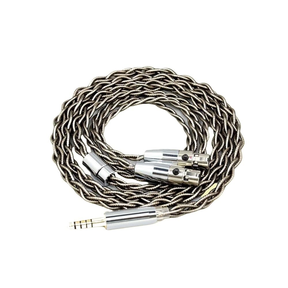 99% Pure Silver Palladium+Graphene Gold Earphone Cable for AB 1266 mi ni XLR 3 pin Head(amame) 8443(4 in 1 Plug,5m)