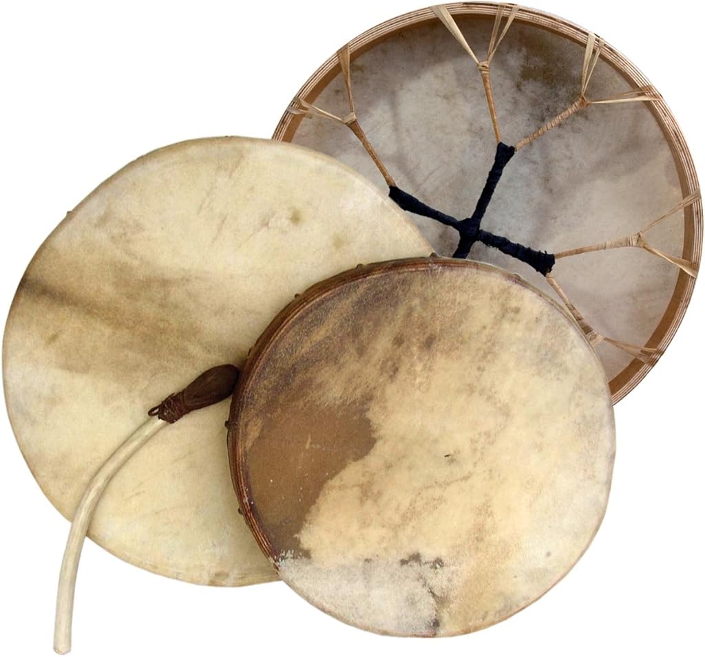 Shaman drum round with goat skin, Frame Drum, handmade … (16