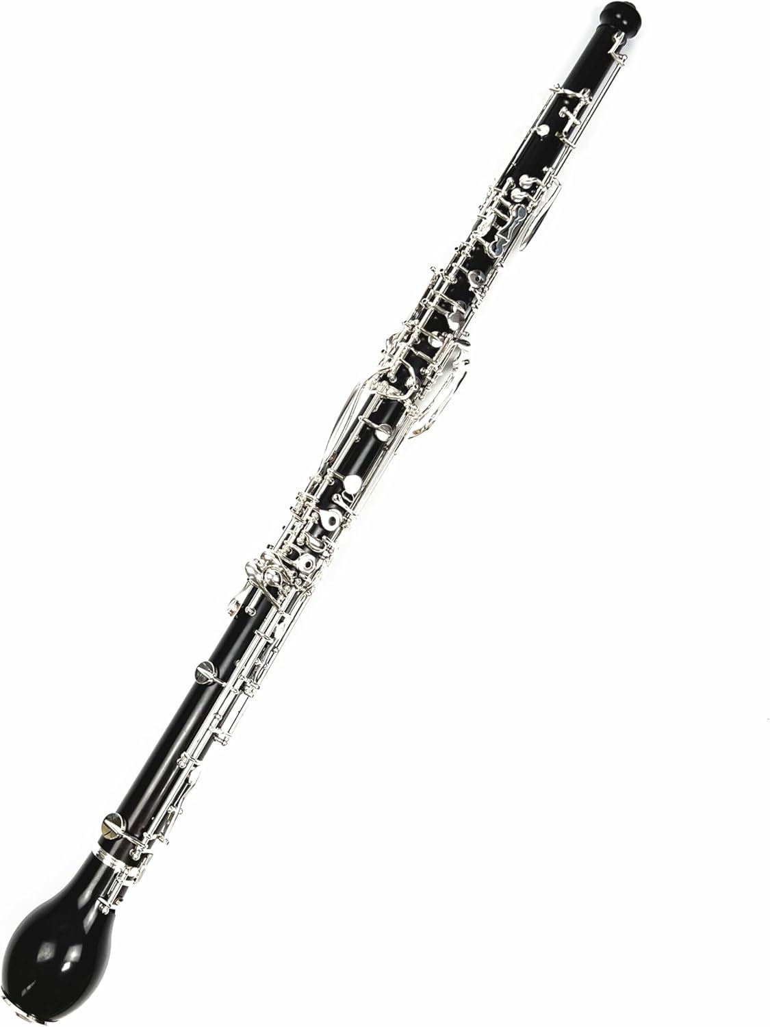 Professional English Horn ebony wood Alto Oboe F Key Silver plated Keys Woodwind cloth plush velvet lined with Gloves Case