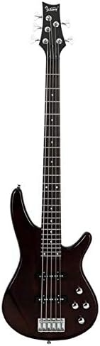 Music Lover GIB Electric 5 String Bass Guitar Full Size Bag Strap Pick Connector Wrench Tool Earth Brown 3-7 Days Delivery