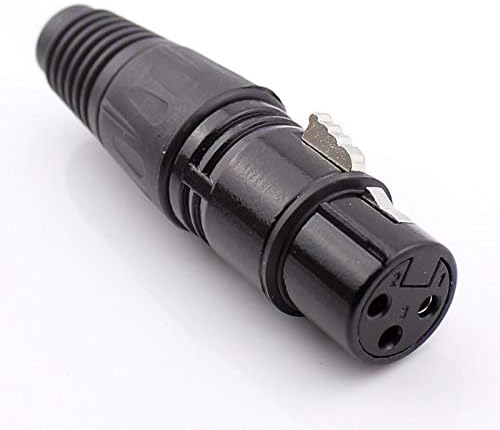 Davitu Electrical Equipments Supplies - 50pcs Audio Cable Connector XLR Adapter 3-Pin Microphone Plug Black Nickel Plated Pins - (Color: Male Female 50Sets)