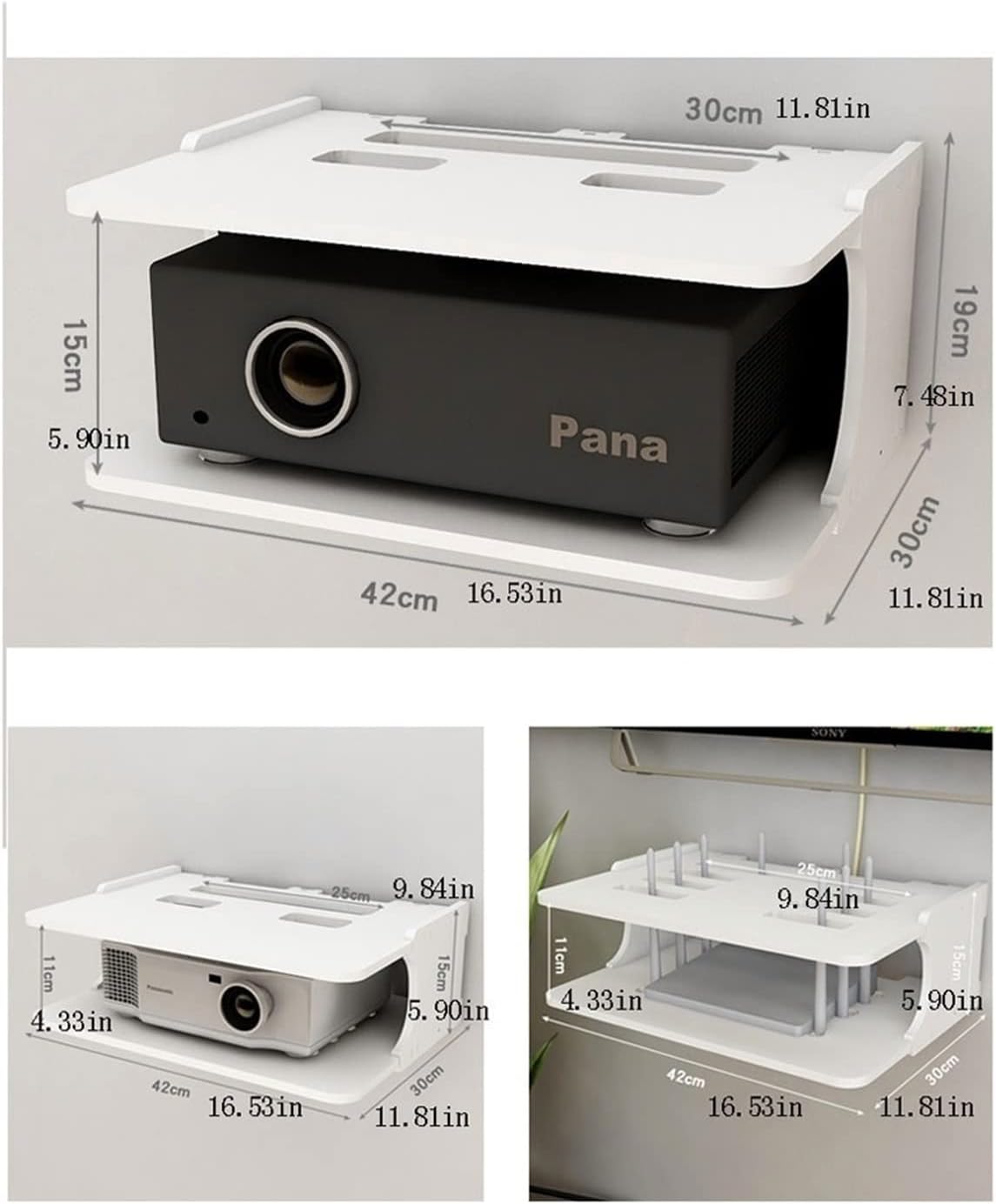 Wall Mount Shelves, Floating Shelf Wall-Mounted TV Stand, Floating Cable Box Shelf, Floating Wall Mount Shelf (Color : B)