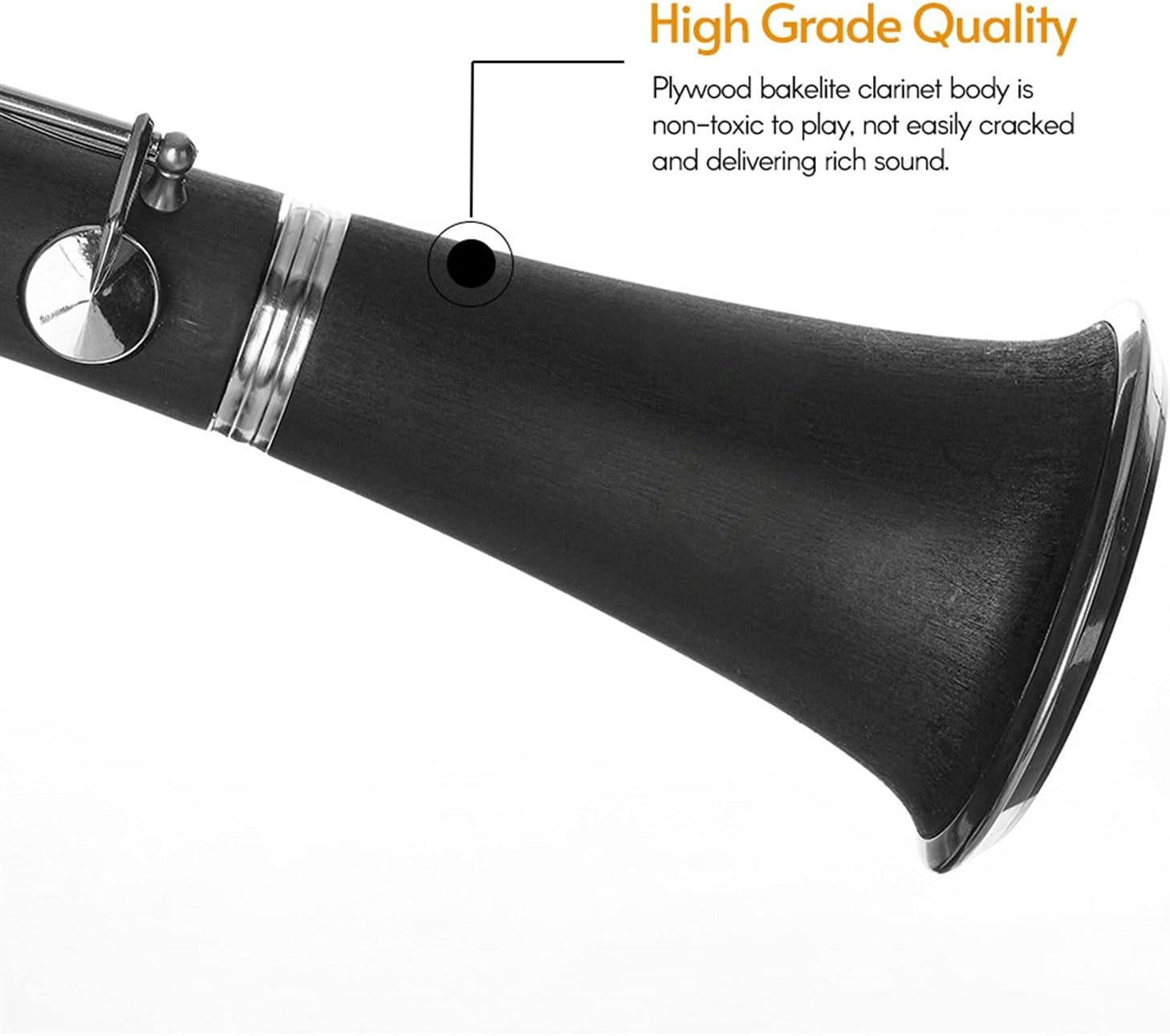 KESHUO Bb B Flat Clarinet Clarionet Bakelite with Case Reeds Rubber Pads Gloves Strap Cleaning Cloth Woodwind Instruments Student Standard Clarinet Set