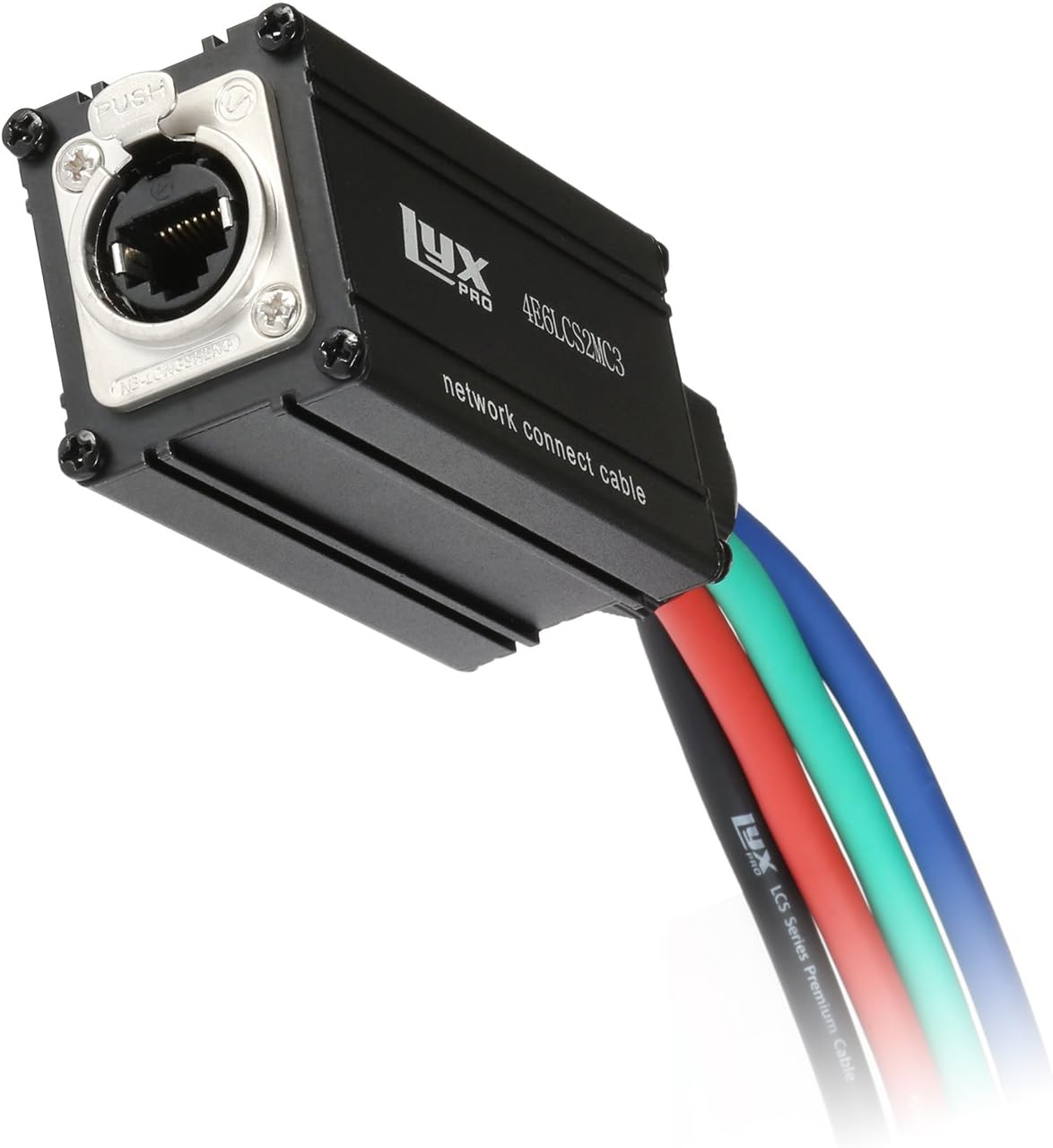 LyxPro Multi Network Breakout for Stage & Recording Studio 4-Channel XLR to Single 6' Ethercon Cat6 Cable - AES & DMX Channels