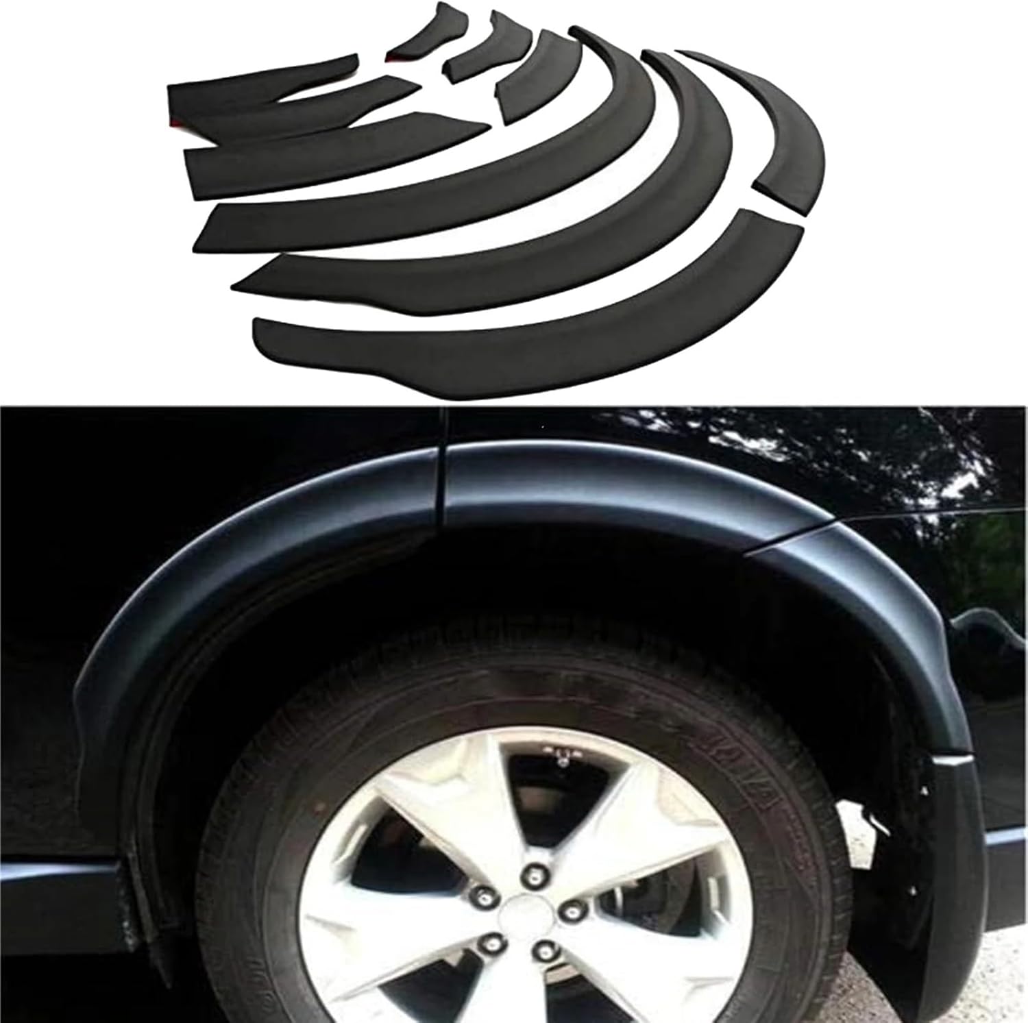 Compatible For Subaru Forester 2013-2017 Car Front & Rear Fender Flares Wheel Extension Arch Cover Trim Black Exterior Accessories 10PCS