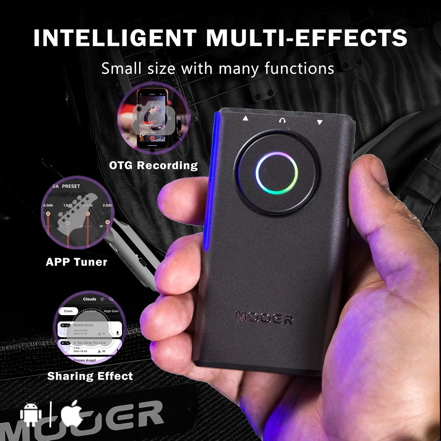 MOOER Prime P1 Multi-Effects Processor Headphone Amp, Bass Guitar Pedals with 126 Effects, Tuner, Amp, Metronome for Practice and Performance