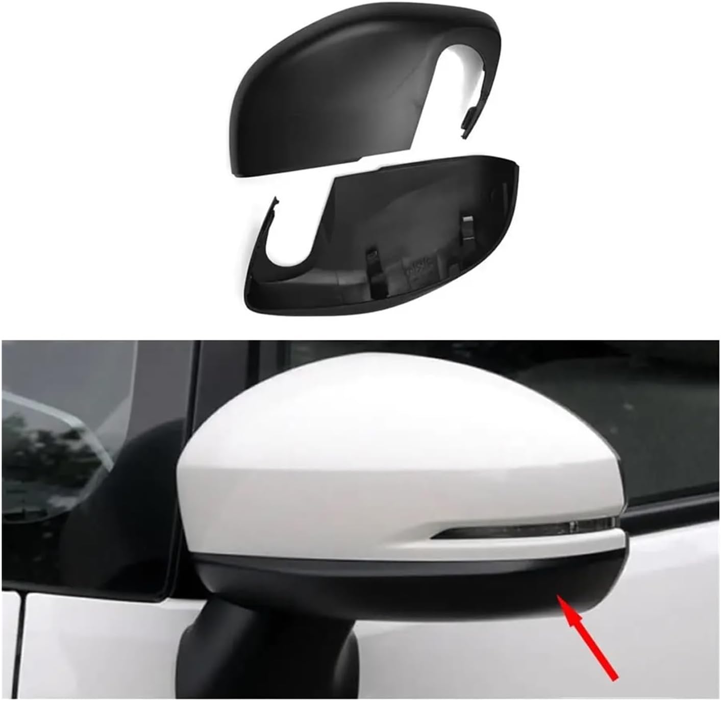 Side Mirror Cover Fit for Greiz 2014-2019 Car Accessories Exterior Rearview Mirrors Lower Cover Door Side Mirror Cap Housing Automotive Parts(2PCS Left and Right)