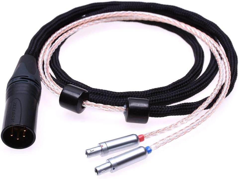 Black 16 Cores 5N Pcocc Compatible with For SENNHEISER HD800 HD800S Headphone Upgrade Cable Extension cord (1.2meter(4feet), Hybrid cable)