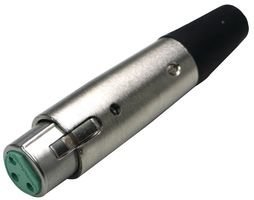 SWITCHCRAFT A3F XLR Audio Connector, Jack, 3, Cable Mount, Metal Body, Silver Plated Contacts (10 pieces)