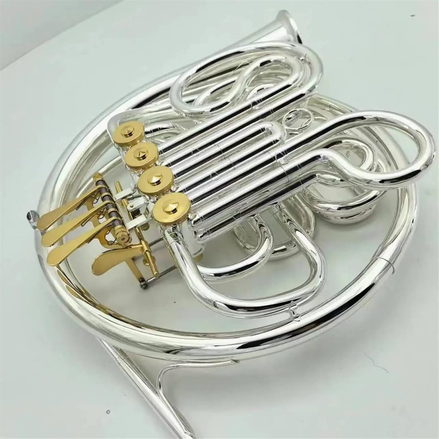 Brass French Horn French Horn Double 4 Keys F/Bb Silver With Accessories Case