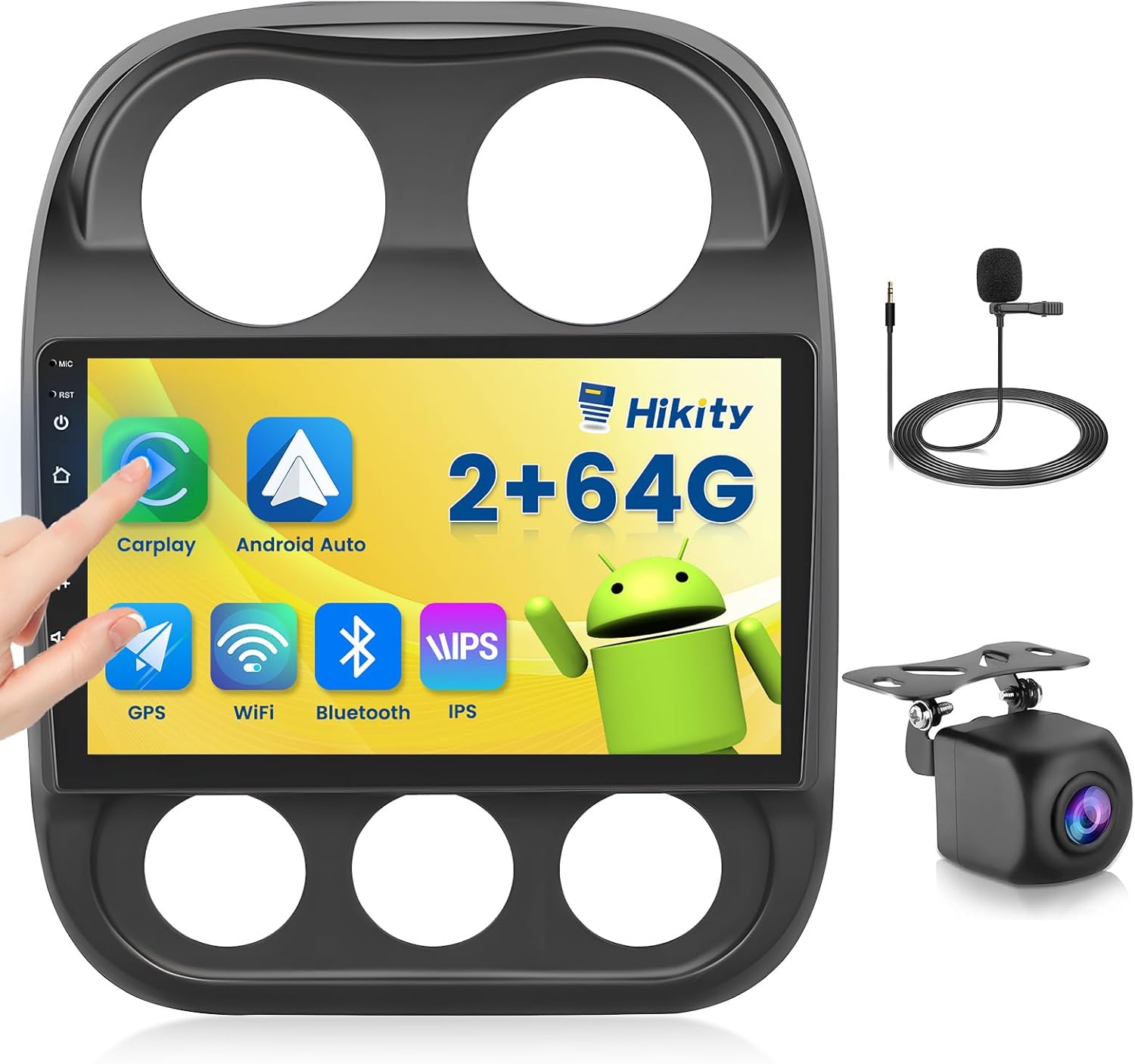 [4Core 64G] Android 15 Car Stereo for Jeep Compass Patriot 2010-2016, Hikity 10.1