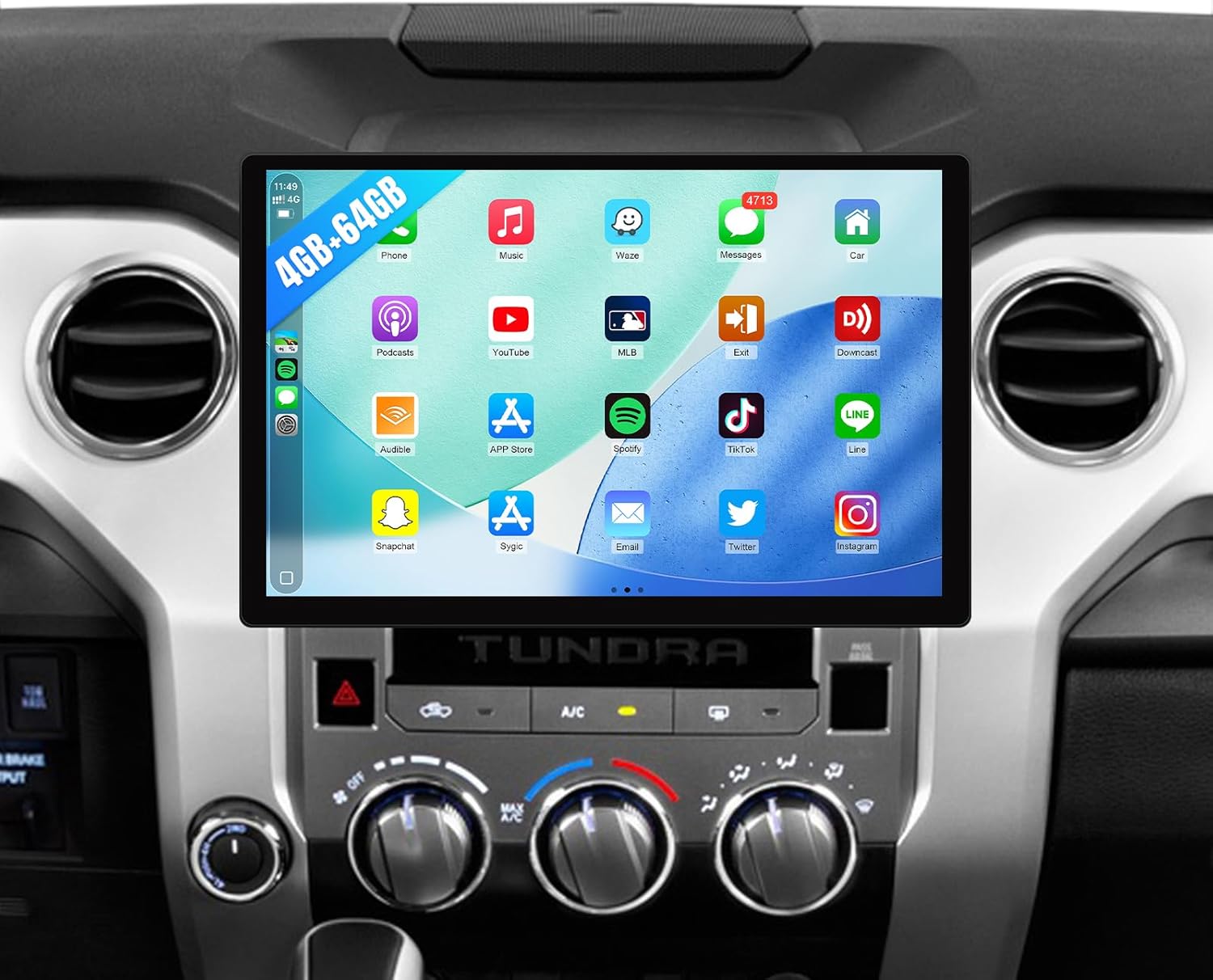 Leadfan Car Stereo for Toyota Tundra 2014 2015 2016 2017 2018 2019, Android 13 Car Radio for Tundra, 4G+64G 2K GPS Backup Camera Carplay Android Auto