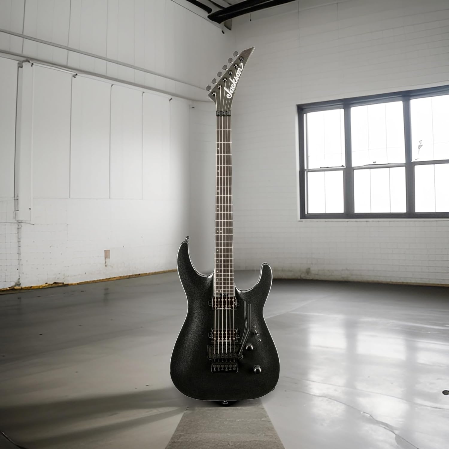 Jackson Pro Plus Dinky DKA Electric Guitar (Metallic Black) Bundle with Jackson Heavy Duty Hardshell Case (2 items)