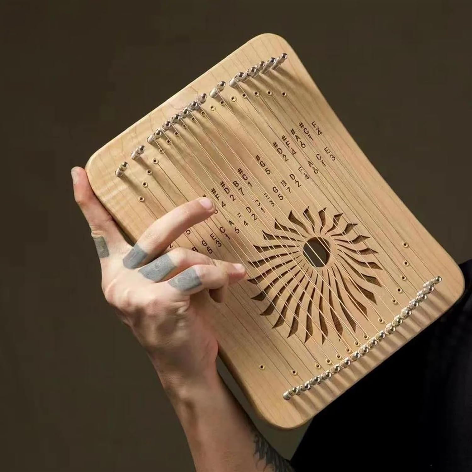 Lyre Harp Set 17/31 Strings Harp Lyre Professional Fingerplay 31/17 Strings Harp Lyre Piano Beginner Portable Instrument(31 sandalwood)