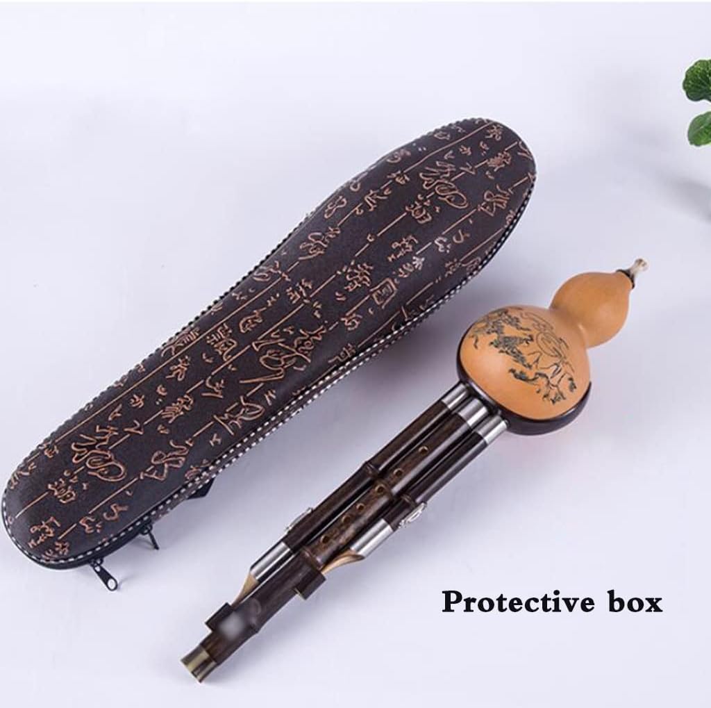 Flutes Musical Instruments Cucurbit Hulusi Gourd Flauta Hulusi Tone Hulusi Folk Musical Instrument Gift for People Who Love Music (Color : Brown, Size : G-Key)