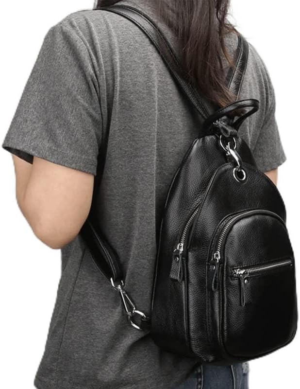 Small Backpack Purse for Women Fashion Leather Backpack Convertible Ladies Sling Bag Fashion Chest Bags (Color : Black, Size : 18 * 10 * 30cm)