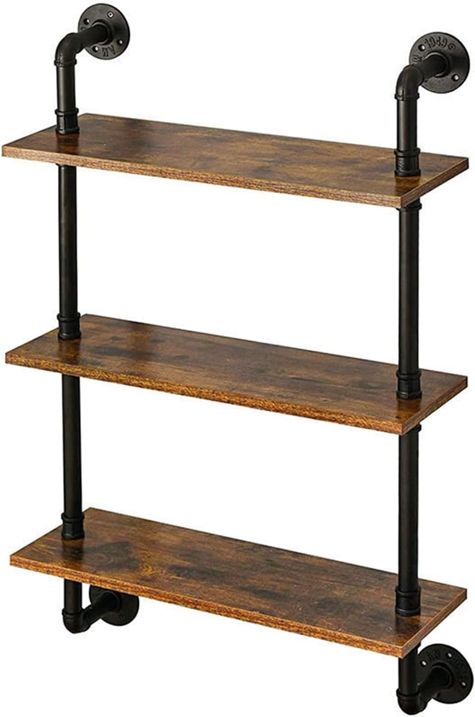 Storage Rack Floating Shelves,Multi-Layer Design Smooth Edge Easy Assembly Rustic Wood Wall Shelves Organizer for Bedroom Living Room Bathroom Kitchen Corner Study Room Triple Layer