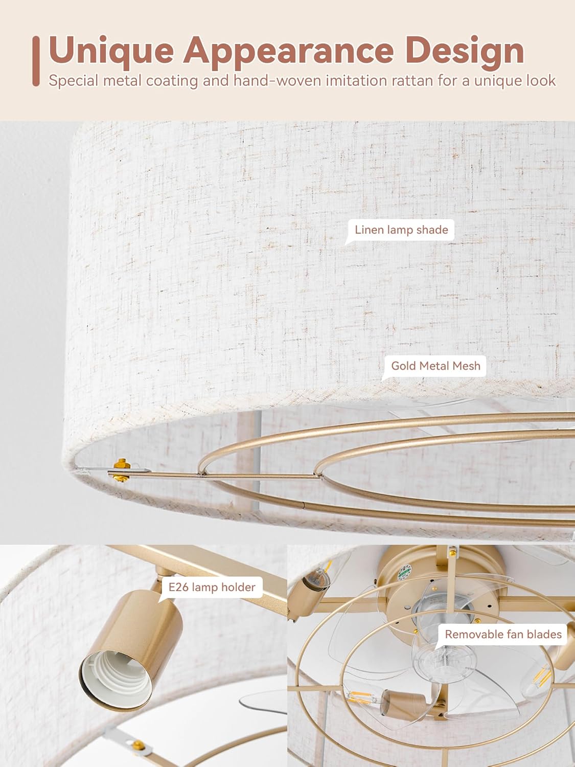 Low Profile Ceiling Fans with Lights, 20