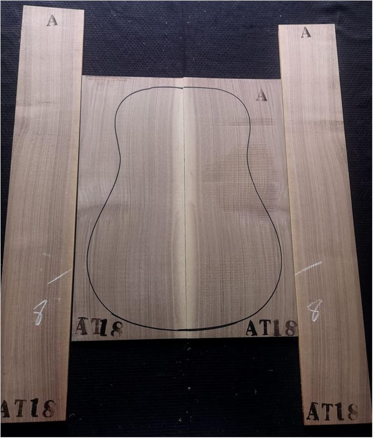 FLFL Guitar Full Veneer Back and Side Board Guitar Making Material Accessories Unfinished Guitar Kit (Color : 13)