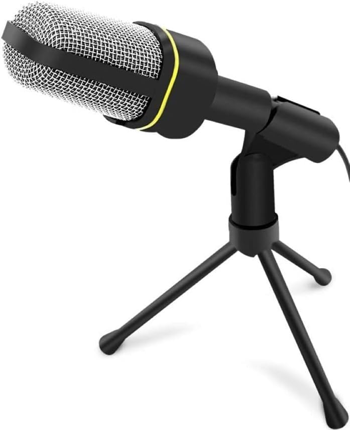 PC Microphone with Mic Stand, Professional 3.5mm Jack Recording Condenser Microphone Audio Broadcast Sound Recording Condenser Microphone