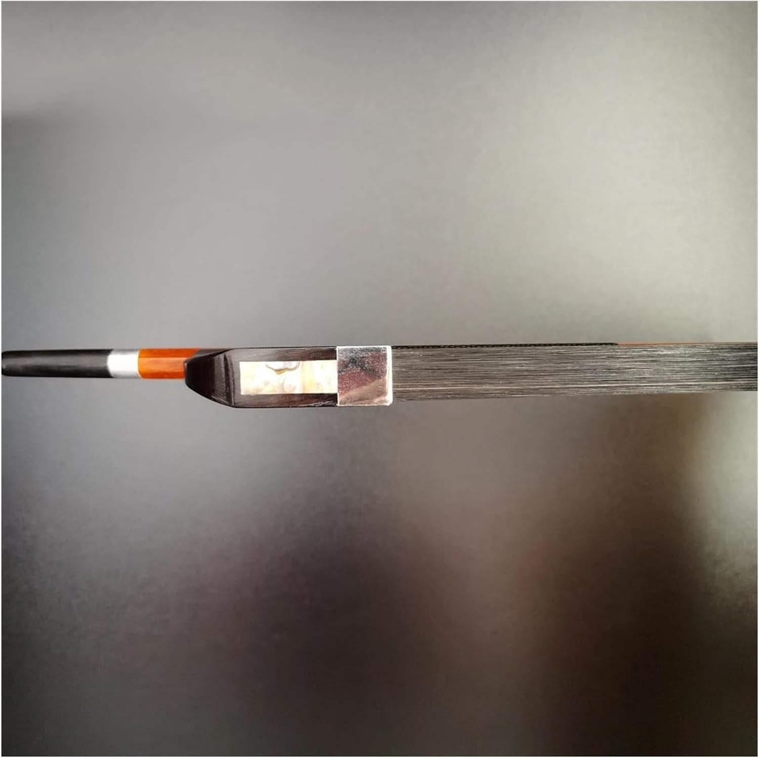 TSTS 4/4, 3/4, 1/2, 1/8, 1/4 Size Bass Bow Brazilwood Round Stick Nickel Silver Parts Full Size Violin Bow (Color : 4/4)