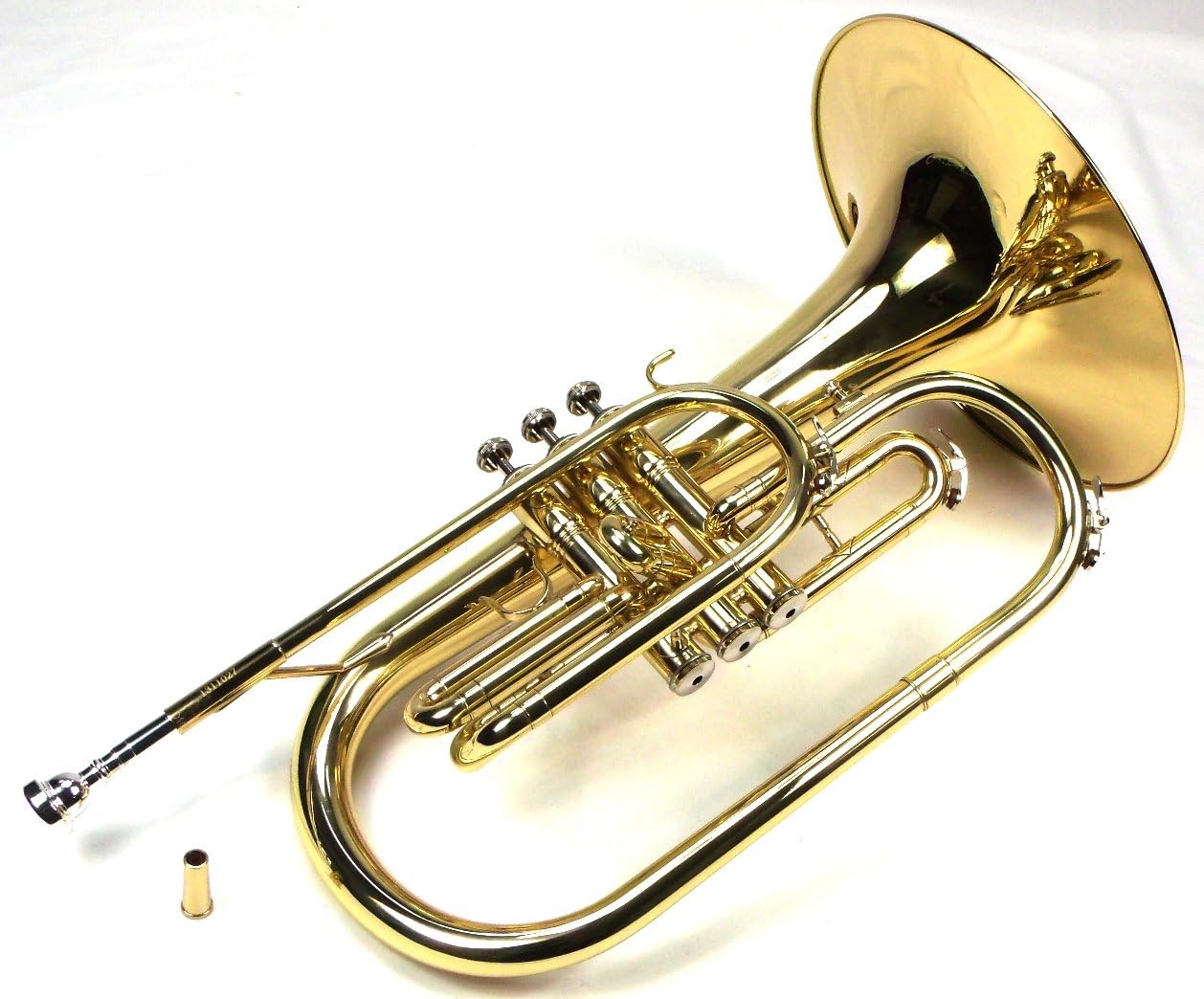 Moz Advanced Monel Pistons Marching Mellophone Key of F with Case and Mouthpiece-Gold Lacquer Finish