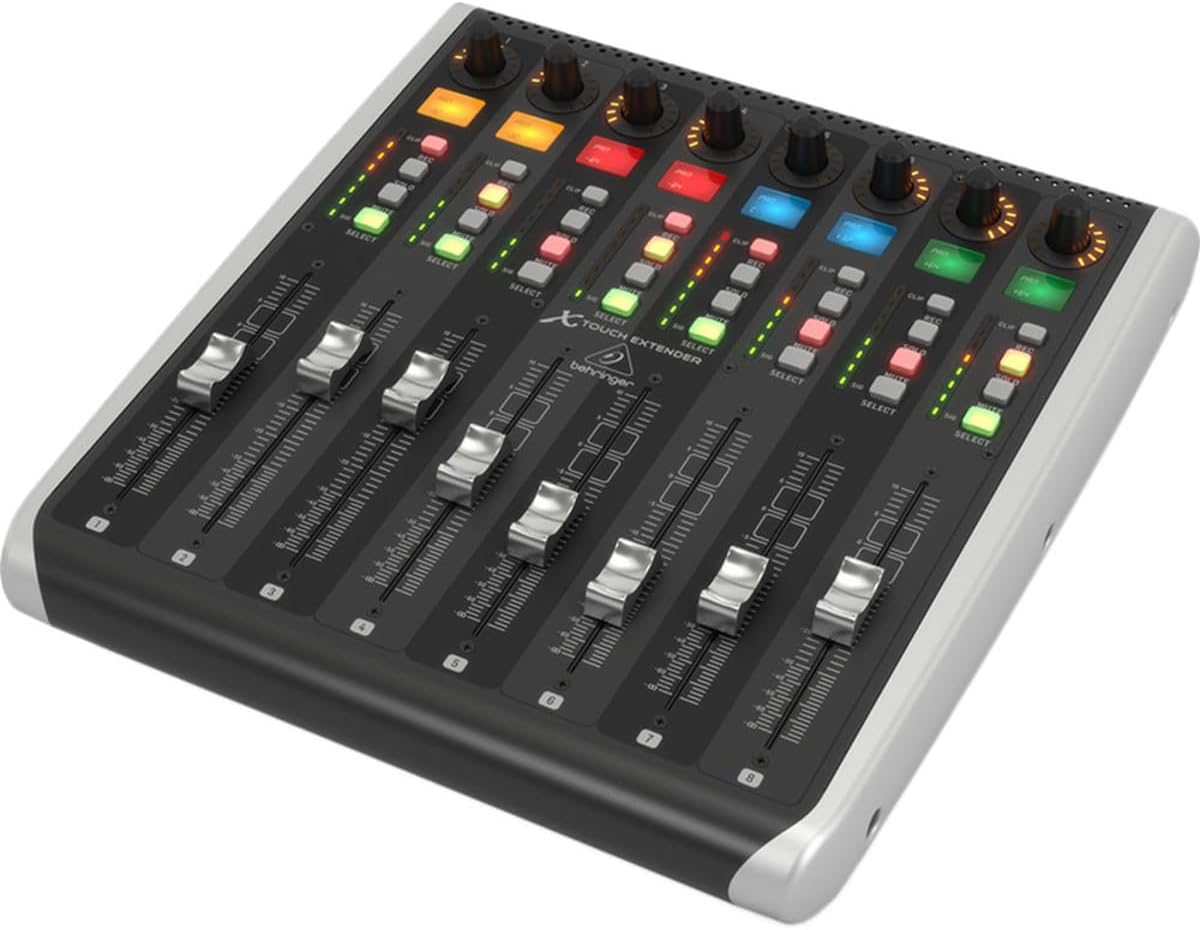 Behringer X-TOUCH EXTENDER X-TOUCH EXTENDER with 8 Touch-Sensitive Motor Faders, LCD Scribble Strips, USB Hub and Ethernet/USB Interfaces