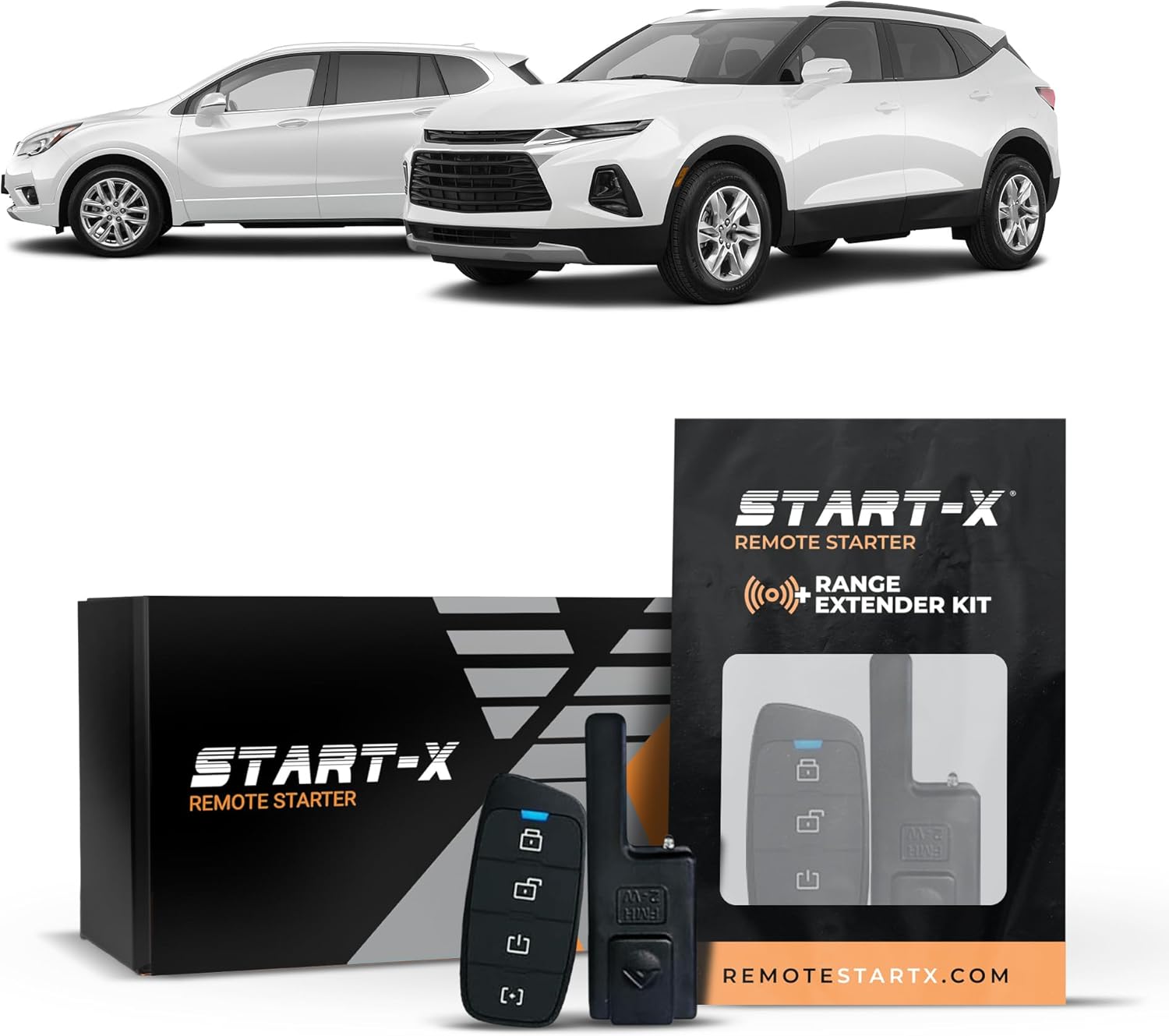 Start-X Remote Starter Kit + 3000ft 2 Way Range Extender for Buick Envision (2017–2020), Verano (2012–2017), and Chevy Blazer (2019–2022) Vehicles with Push-to-Start Ignition