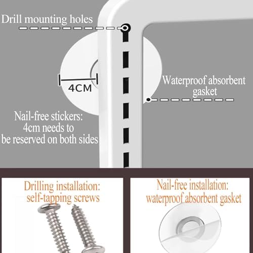 Over The Toilet Shelf Organizer, Bathroom Toilet Shelf Decor, Bathroom Storage Organizer for Over Toilet Storage, Bathroom Shelf Over Toilet Wall Mount (Size : B)