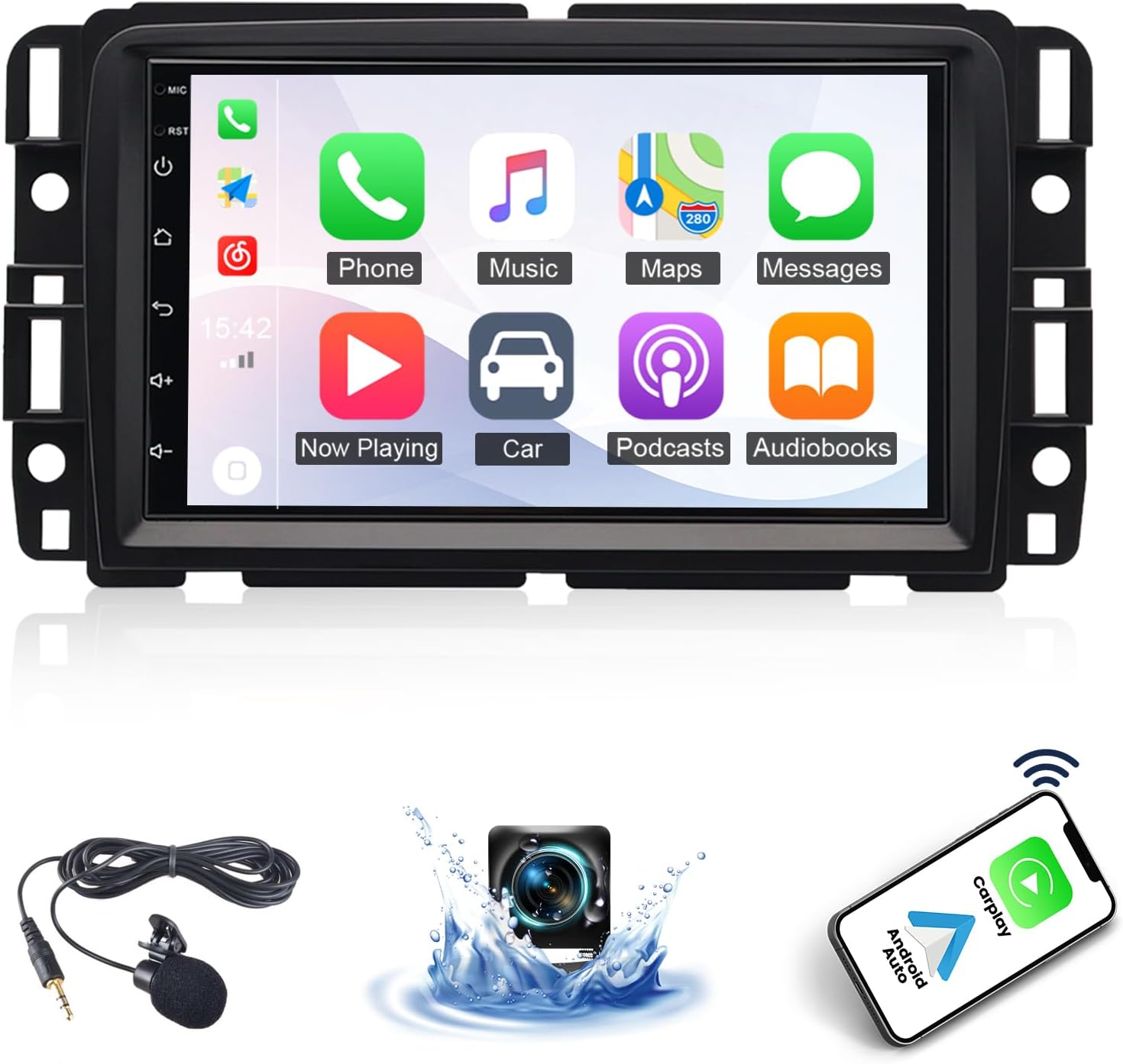 2+32G Android 14 Car Stereo Compatible with Traverse Buick Enclave 2013-2017 Radio Upgrade 7 Inch Touch Screen with Wireless Carplay Android Auto AHD Backup Camera Mirror Link GPS SWC WiFi