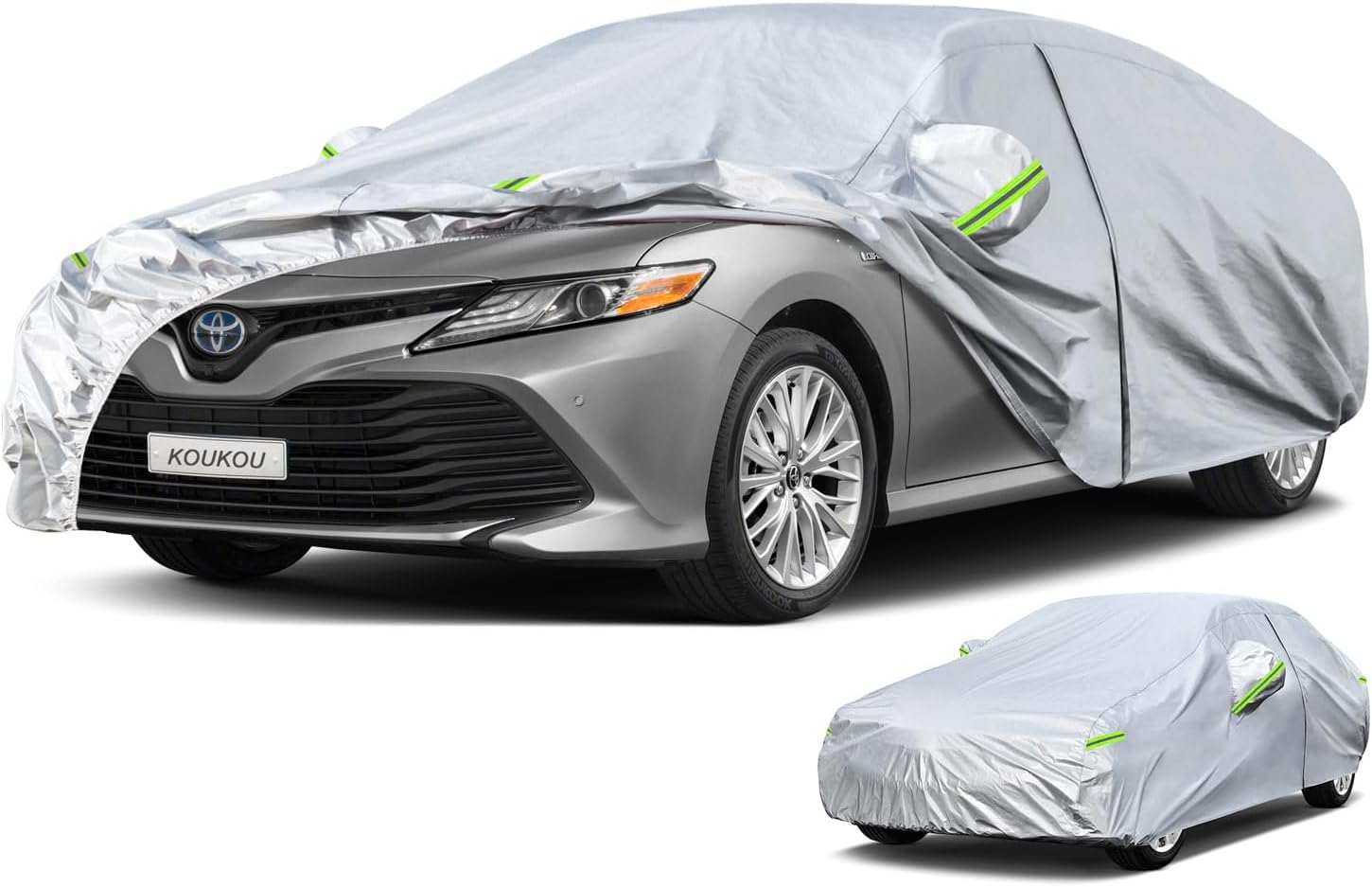 KouKou 6 Layers Car Cover Waterproof All Weather for Automobiles, Fit Sedan Toyota Camry, Honda Accord, Avalon, Civic, Nissan Altima, Maxima, Audi a4, a5, Tesla Model 3 etc.(185 to 193 inches)