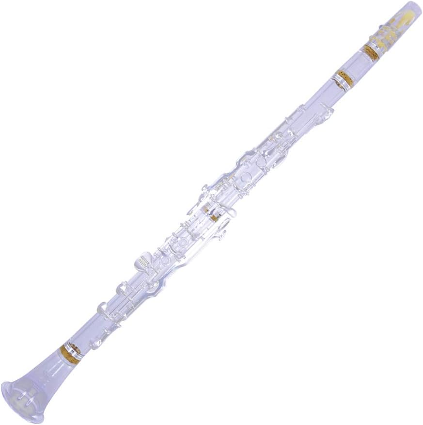 clarinet professional performance level 506 acrylic transparent body ABS silver plated 18 keys 4 rings G tone