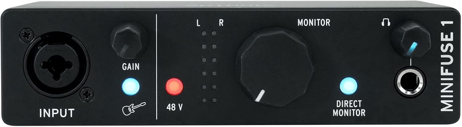 Audiosavings Bundle: Arturia Minifuse 1 Black Portable Solo Audio USB Recording Interface+Software Bundle with Rockville RMC-XLR High-End Metal DJ Handheld Wired Microphone Mic w (2) Cables (2 Items)