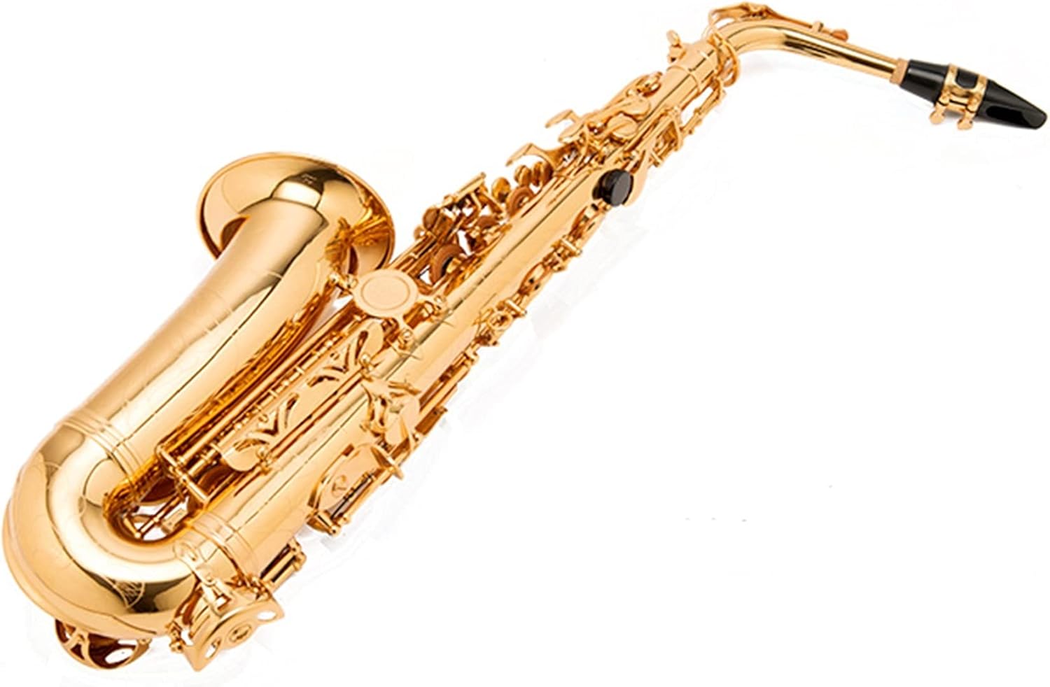Saxophone Straight E-Flat Brass Lacquered Gold Alto Saxophone is Suitable for Beginners to Test The Level of Professional Playing Wind Instrument Saxophone