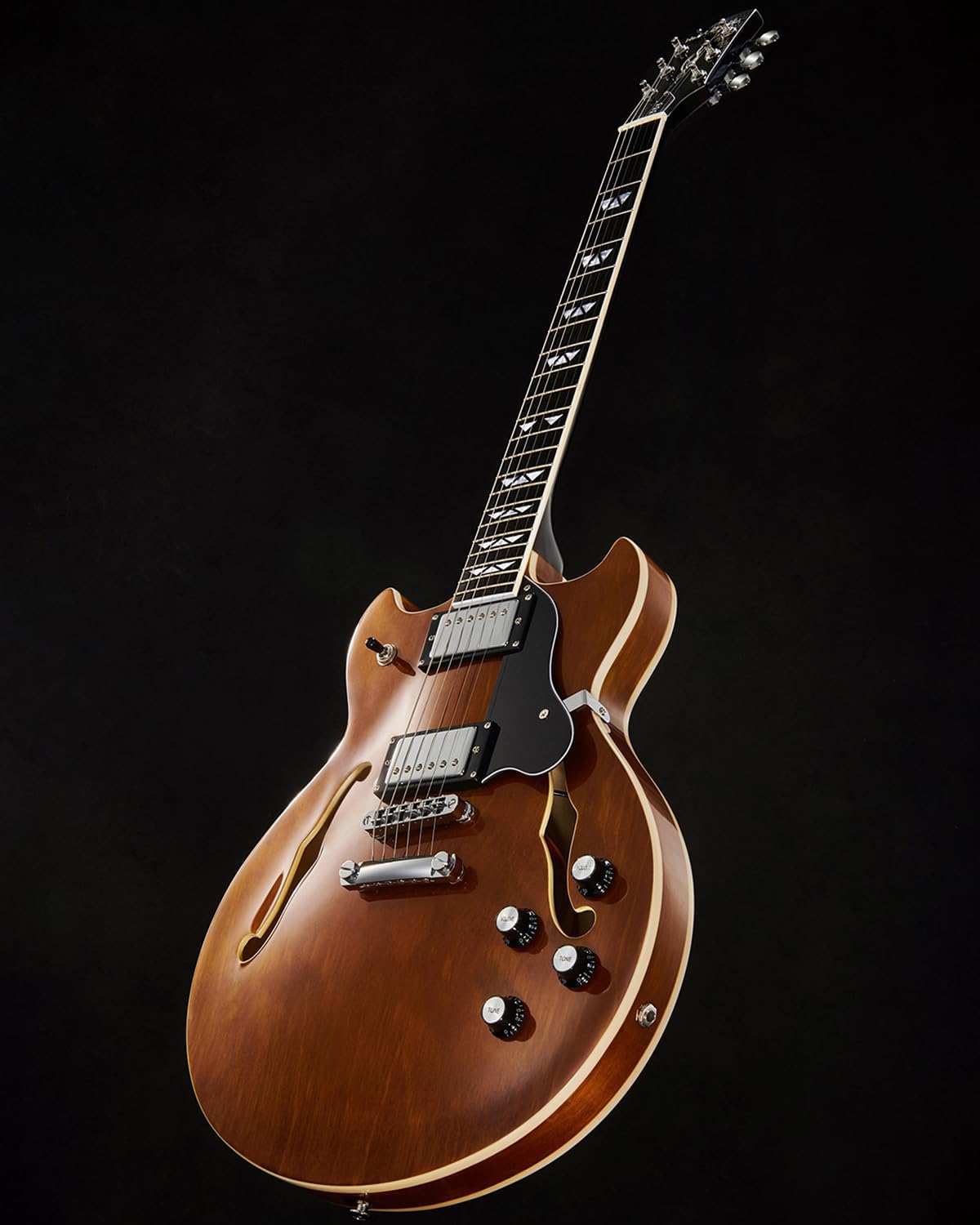 WestCreek 333 Electric Guitar with 6 String, Semi Hollow Body Jazz Electric Guitar, Humbucker Pickups, Rosewood Fretboard, Rounded End Jumbo Frets, Full size