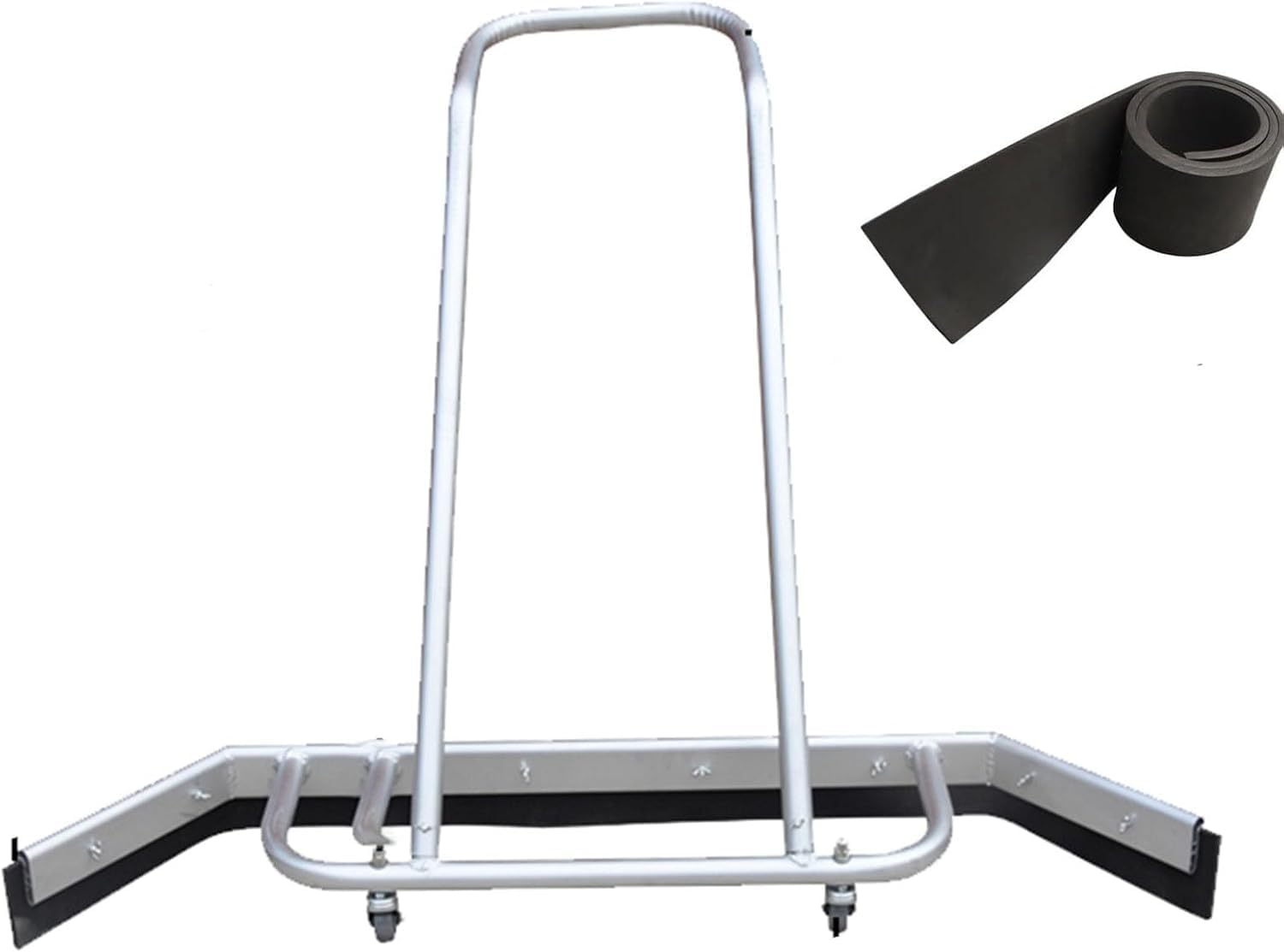 Stainless Steel Sport Tennis Court Squeegee, Heavy Duty Floor Water Remover Scraper Broom with EVA Foam Blade for Parking Lot Tracks Soccer Field, Outdoor Rainwater Sweeper