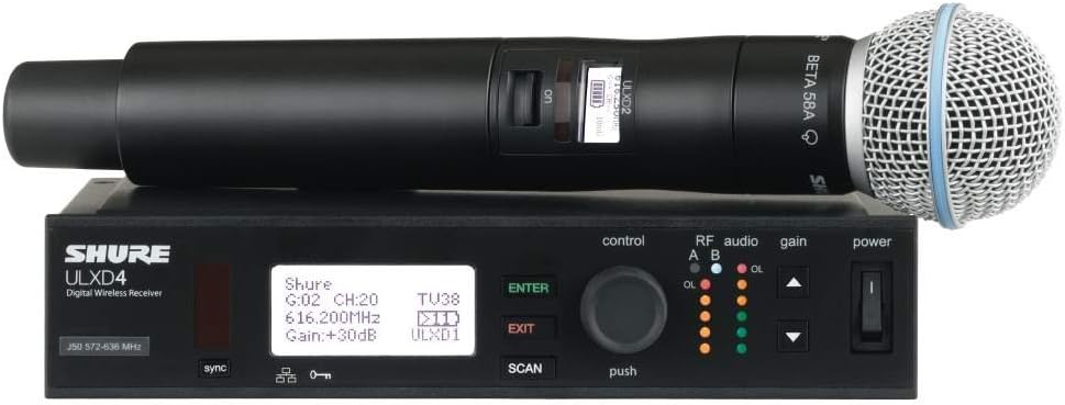 Shure ULXD2 Digital Handheld Wireless Transmitter with Beta 58A Microphone