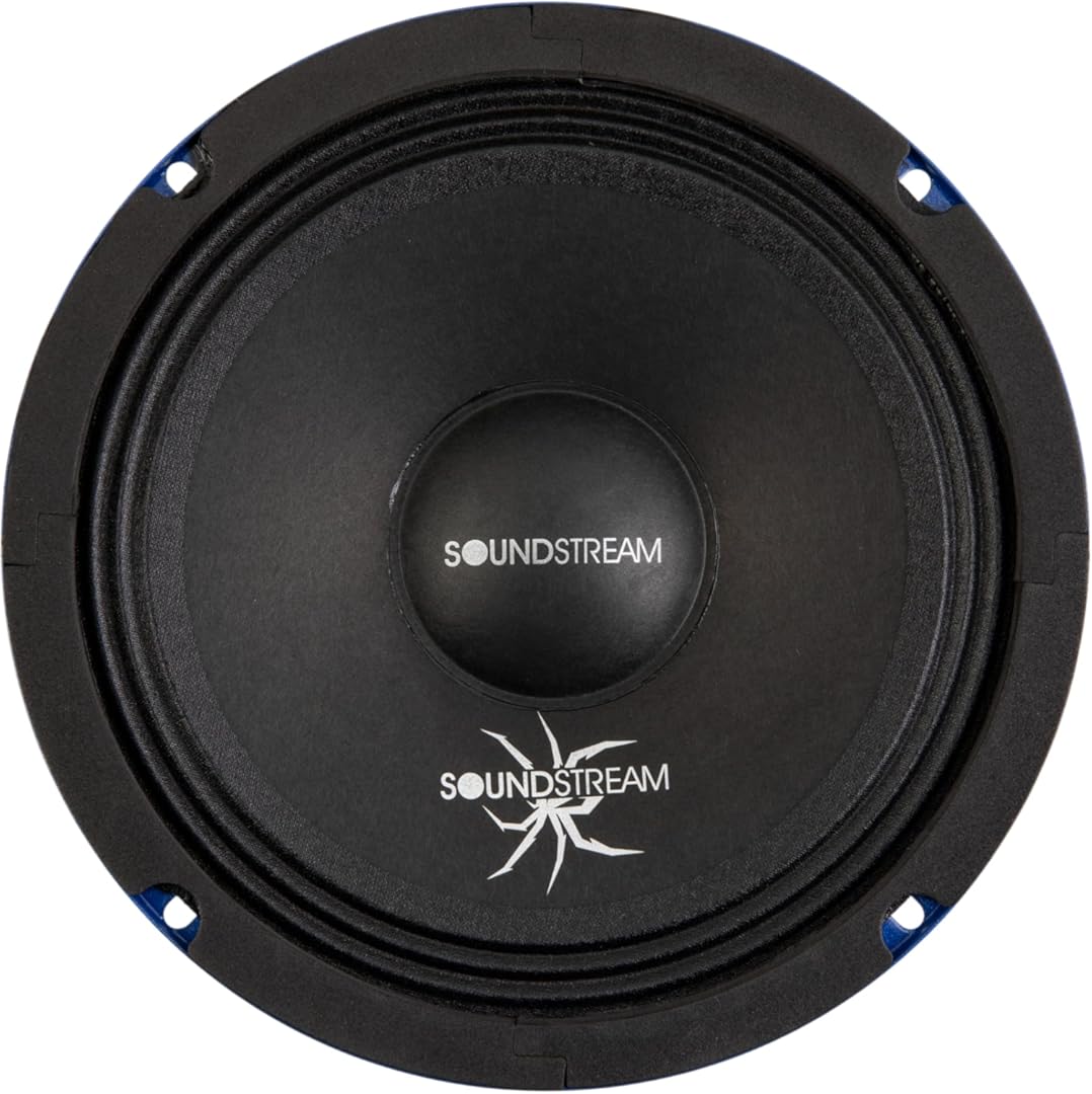 Soundstream SPM.804 – 8 Inch True Midrange Pro Audio Speaker | 500W Max Power, 4 Ohm, 95.5dB Sensitivity | Steel Basket, Cloth Surround, Ferrite Magnet – Loud Car Speaker