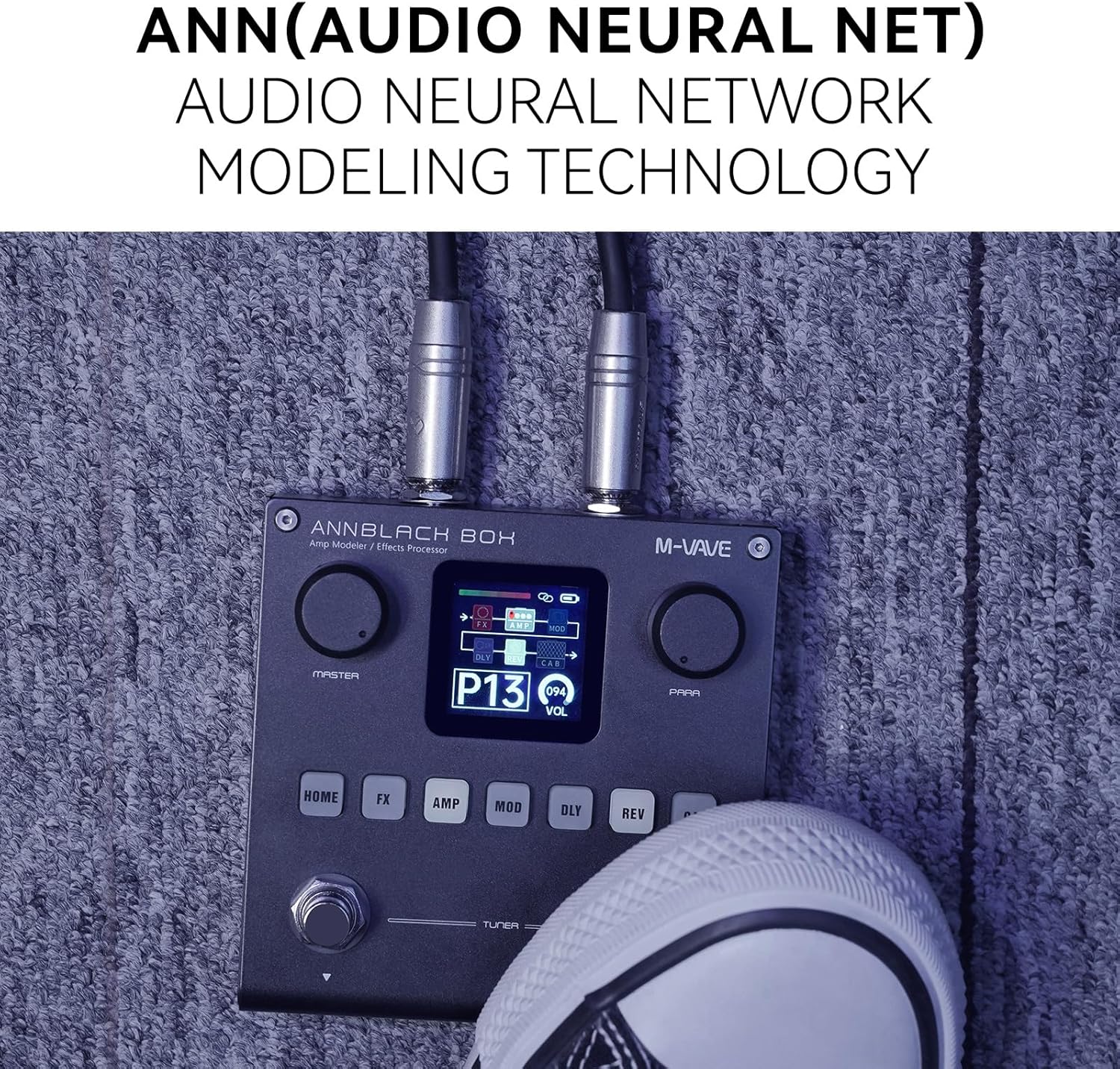 M-VAVE ANN Blackbox Guitar Pedal 80 Editable Presets Reverb Delay Boost Black Box with 6 Effect Modules AMP CAB BT Audio With APP Create Paremeters